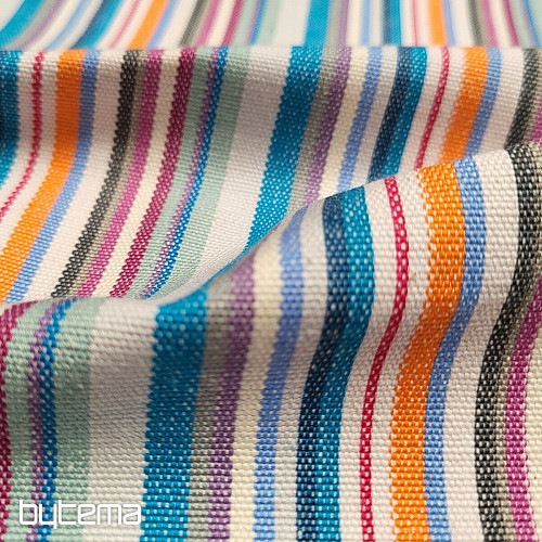 CHAIR FABRIC BLUE ORANGE STRIPE