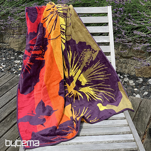 Luxury beach towel LARGE FLOWERS