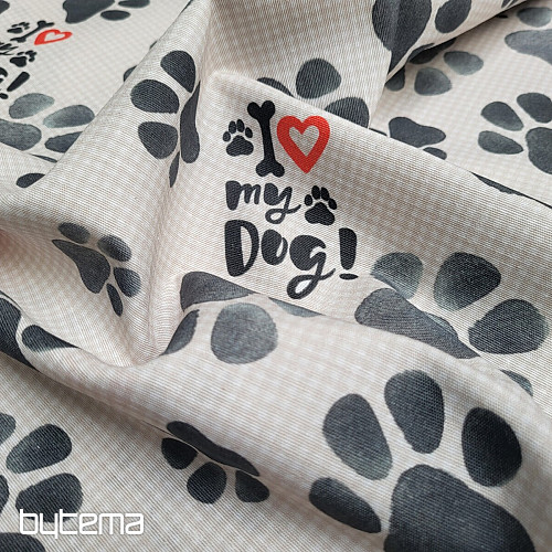Decorative fabric DOG FOOTPRINT