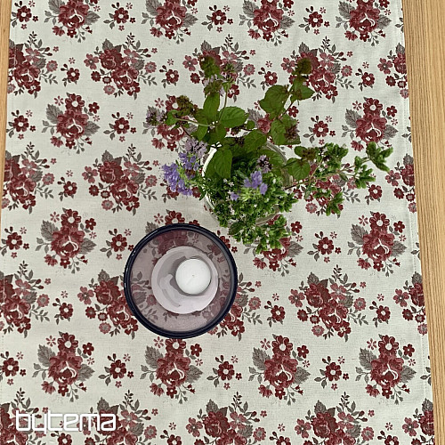 Table cloth and shawl TOSCANA VALERY FLOWER BORDO