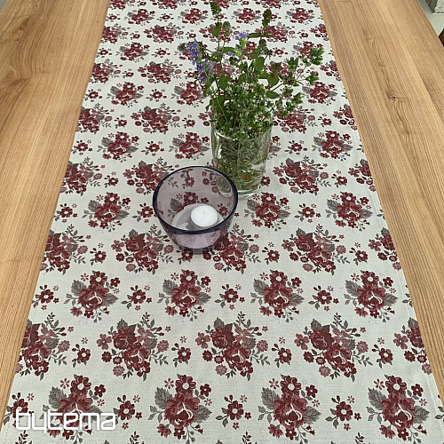 Table cloth and shawl TOSCANA VALERY FLOWER BORDO