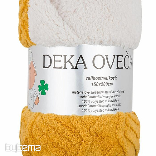 blanket Ovečka LINES OKROVÁ 150 x 200