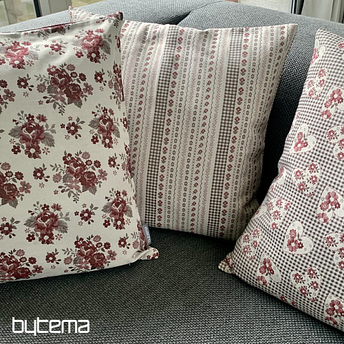 Cushion cover TOSCANA RIGA STRIPE burgundy