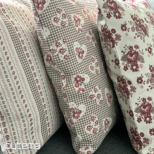 Cushion cover TOSCANA RIGA STRIPE burgundy