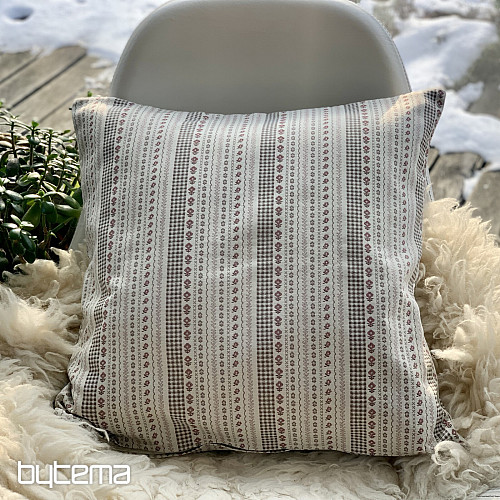 Cushion cover TOSCANA RIGA STRIPE burgundy