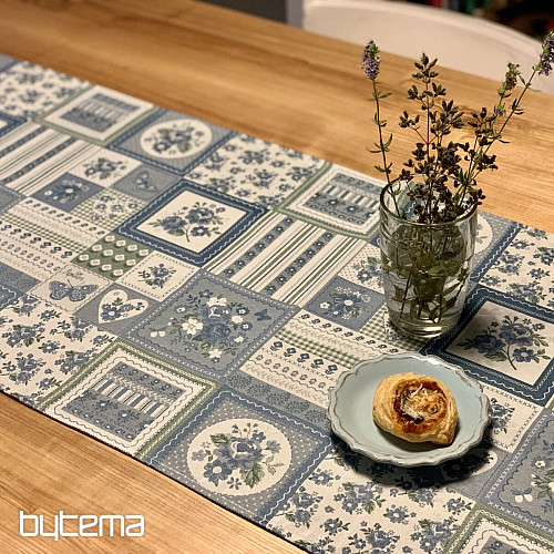 Tablecloth and shawl TOSCANA VALERY PATCHWORK blue
