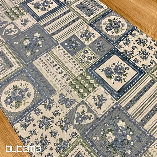 Tablecloth and shawl TOSCANA VALERY PATCHWORK blue