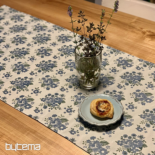 Tablecloth and shawl TOSCANA VALERY blue flower