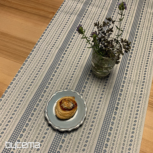 Tablecloth and shawl TOSCANA VALERY RIGA blue stripe