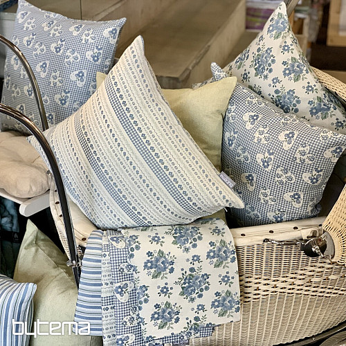 Tablecloth and shawl TOSCANA VALERY RIGA blue stripe