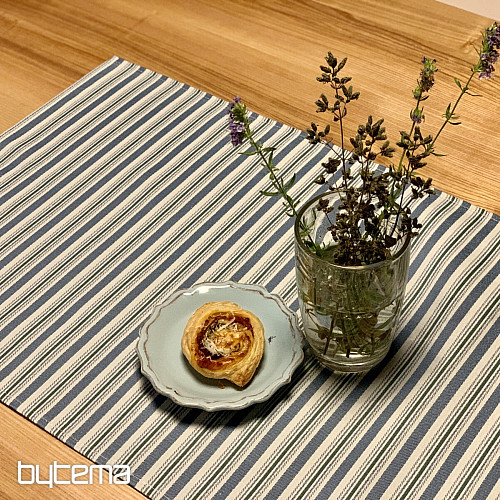 Tablecloth and scarf TOSCANA VALERY MULTI STRIPE blue