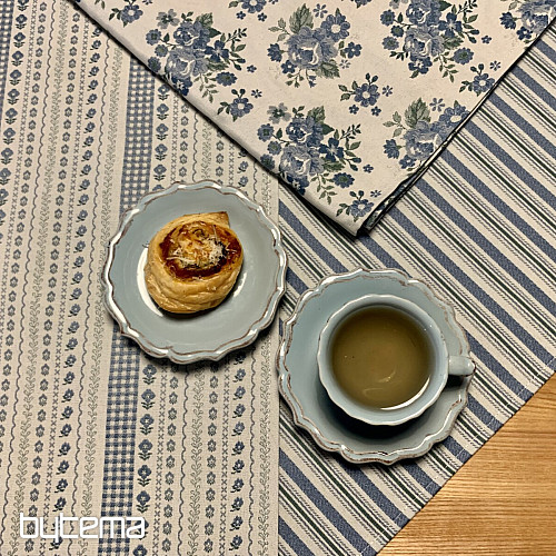 Tablecloth and scarf TOSCANA VALERY MULTI STRIPE blue
