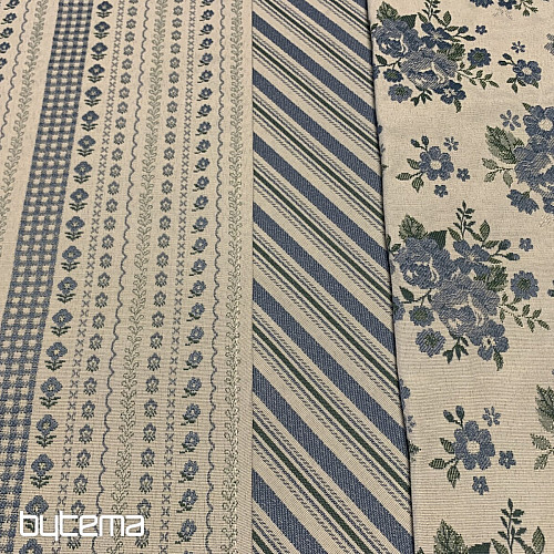 Tablecloth and scarf TOSCANA VALERY MULTI STRIPE blue