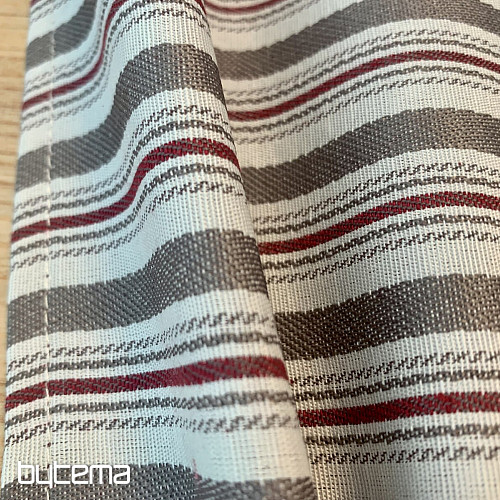 Table cloth and scarf TOSCANA VALERY MULTI STRIPE burgundy