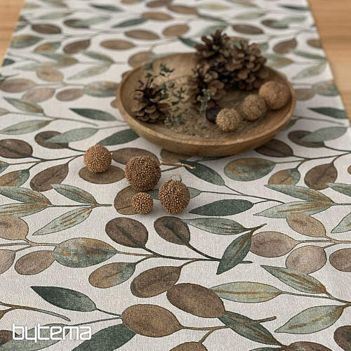 Tablecloth and scarf LISTY HOJAS green