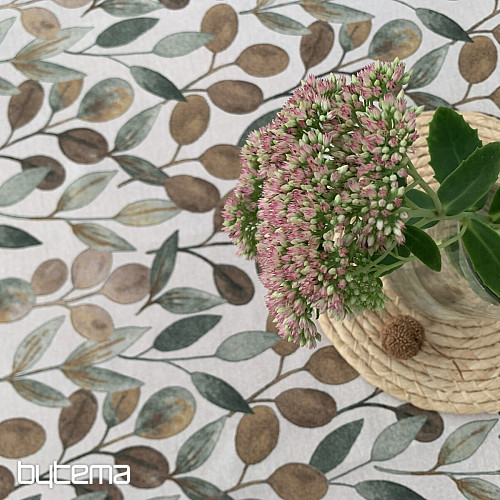 Tablecloth and scarf LISTY HOJAS green