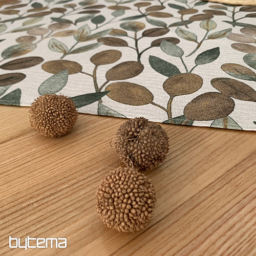 Tablecloth and scarf LISTY HOJAS green