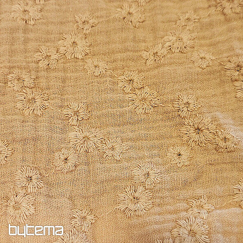 Embroidered muslin CAMEL