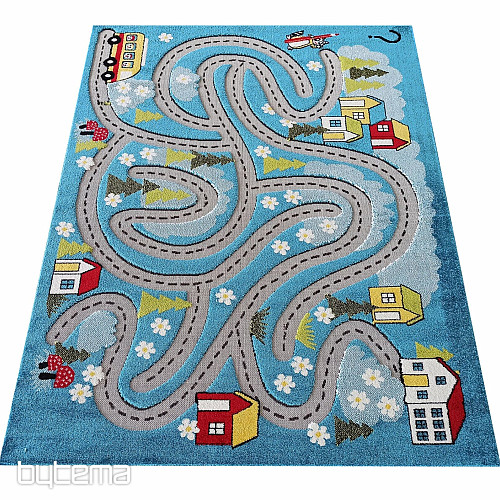 Children's piece carpet Color Kids 02 blue - JOURNEY IN THE WOODS