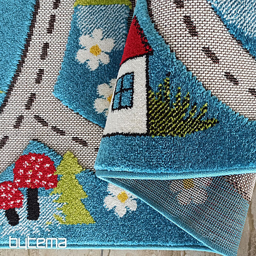 Children's piece carpet Color Kids 02 blue - JOURNEY IN THE WOODS
