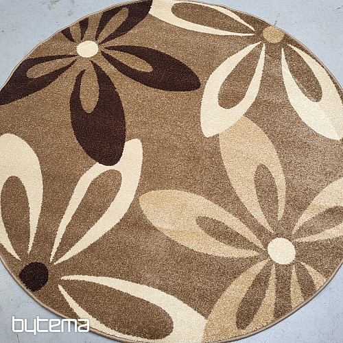 Round carpet KARMEL flower beige