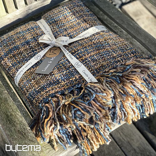 Luxury plaid YARA WOLF BROWN blue