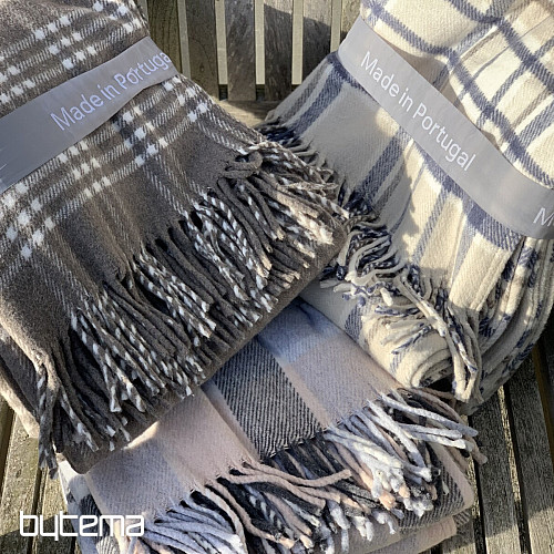 Blanket CHECK LIGHT PINK GREY