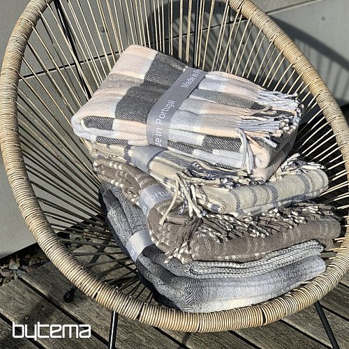 Blanket CHECK LIGHT PINK GREY
