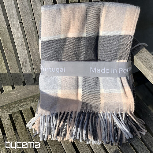 Blanket CHECK LIGHT PINK GREY
