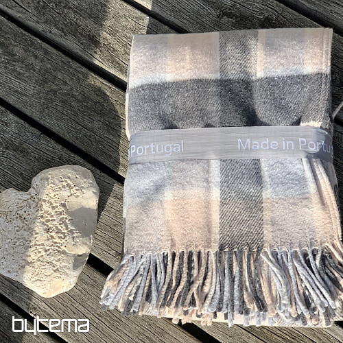 Blanket CHECK LIGHT PINK GREY