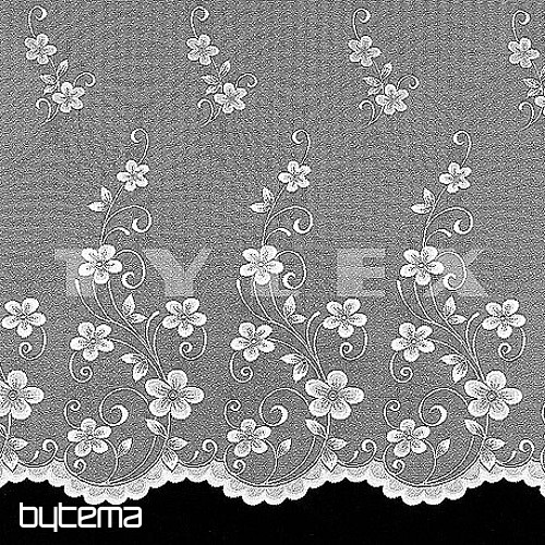 Jacquard curtain A3466 CLIPING FLOWERS white