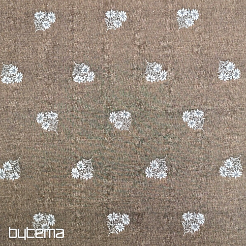 Decorative fabric ALPINE FLOWERS jacquard BROWN