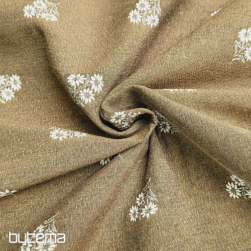 Decorative fabric ALPINE FLOWERS jacquard BROWN
