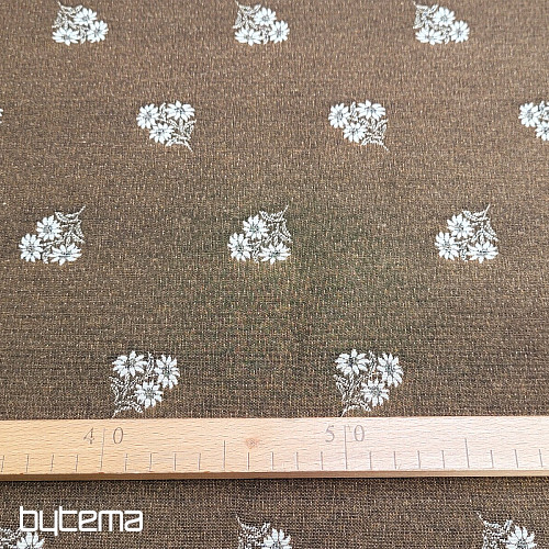 Decorative fabric ALPINE FLOWERS jacquard BROWN