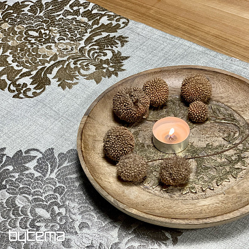 Embroidered shawl REVIVAL grey-silver