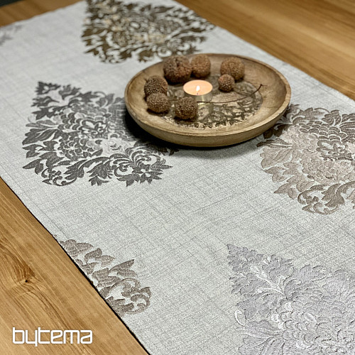 Embroidered shawl REVIVAL grey-silver