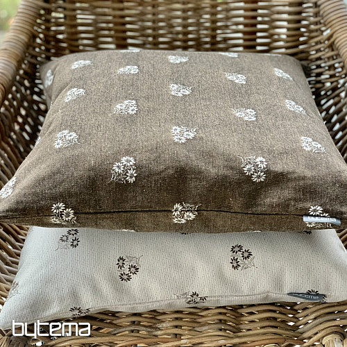 Decorative covering ALPINE FLOWERS jacquard BROWN