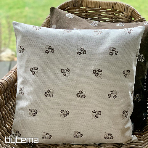 Decorative covering ALPINE FLOWERS jacquard BROWN