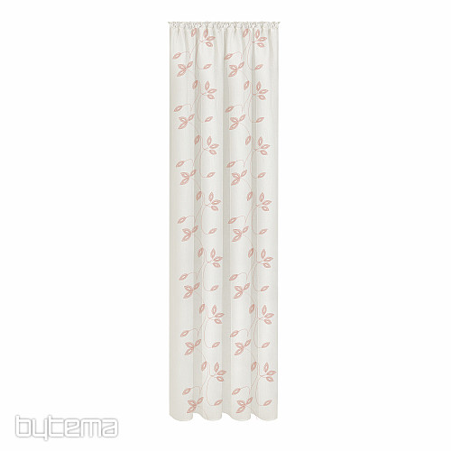 NATURE Gerster curtain EMBROIDERED LEAVES OLD PINK