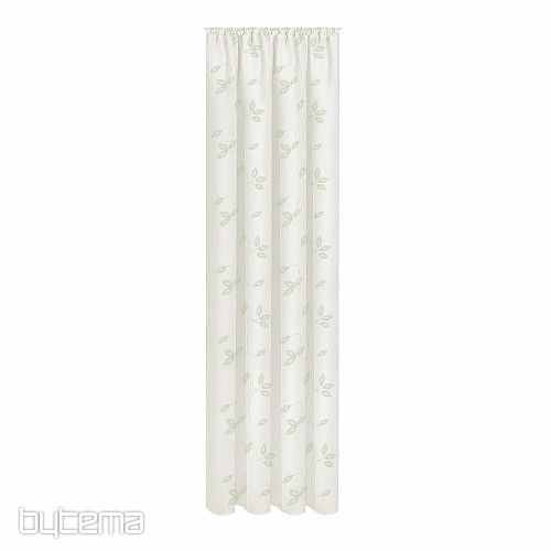 NATURE Gerster curtain EMBROIDERED LEAVES GREEN