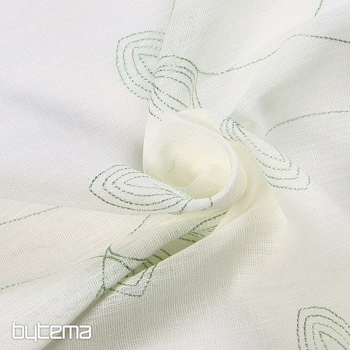 NATURE Gerster curtain EMBROIDERED LEAVES GREEN