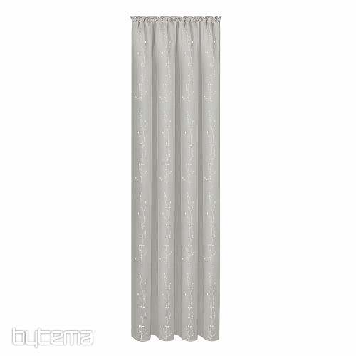NATURE Gerster curtain EMBROIDERED Twigs LIGHT GRAY
