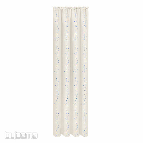 NATURE Gerster curtain EMBROIDERED Twigs BLUE