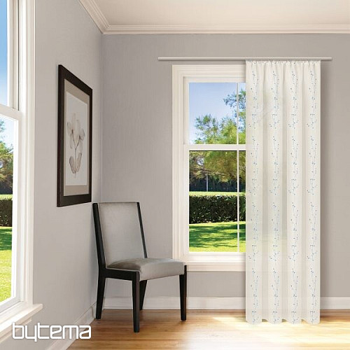NATURE Gerster curtain EMBROIDERED Twigs BLUE