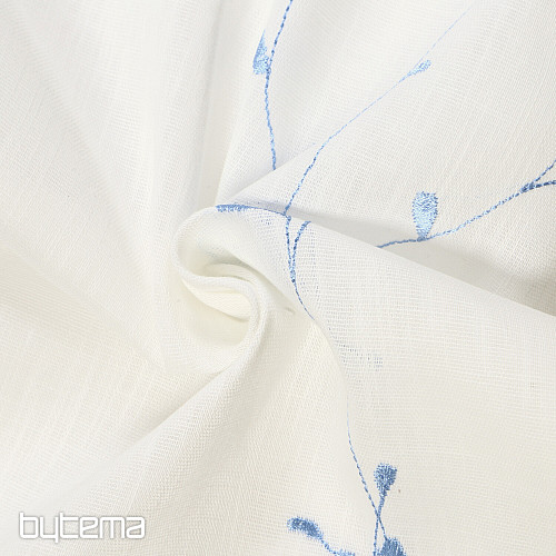NATURE Gerster curtain EMBROIDERED Twigs BLUE