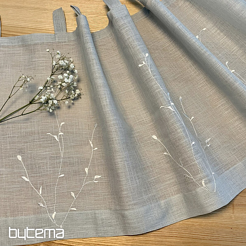 NATURE Gerster ready-made curtain EMBROIDERED Twigs WHITE