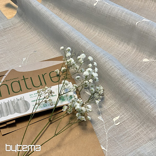 NATURE Gerster ready-made curtain EMBROIDERED Twigs WHITE