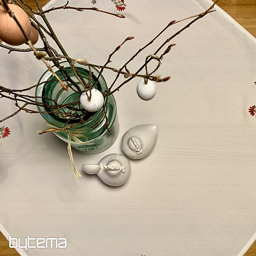 Embroidered tablecloth and scarf SLEPIČKA check