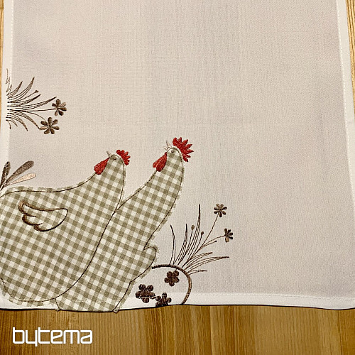 Embroidered tablecloth and scarf SLEPIČKA check