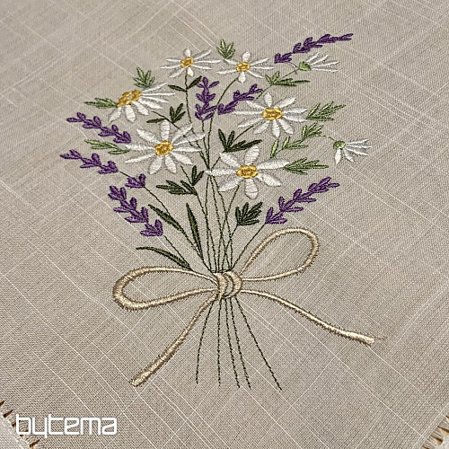 Embroidered tablecloth and shawl BOUQUET OF DAISY
